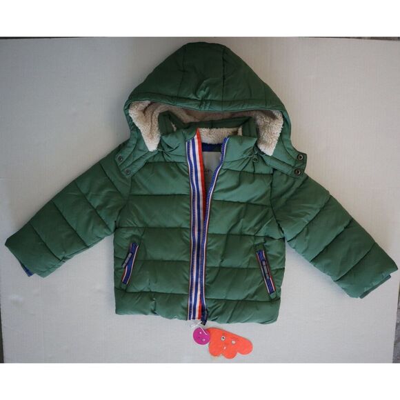 Boden B1965 Toddler Sz 2-3Y Moss Green Waterproof Hooded Puffer Jacket - Picture 8 of 10